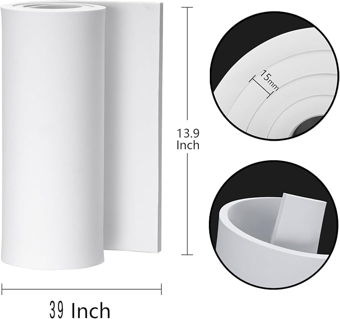 20mm Thick White Eva Foam Cosplay Sheets roll, 13.9" x 39" Premium eva Craft - Image 2