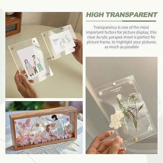 10pcs Clear Acrylic Perspex Sheets, Transparent Acrylic Sheet, 1mm Thick 10 x - Image 5