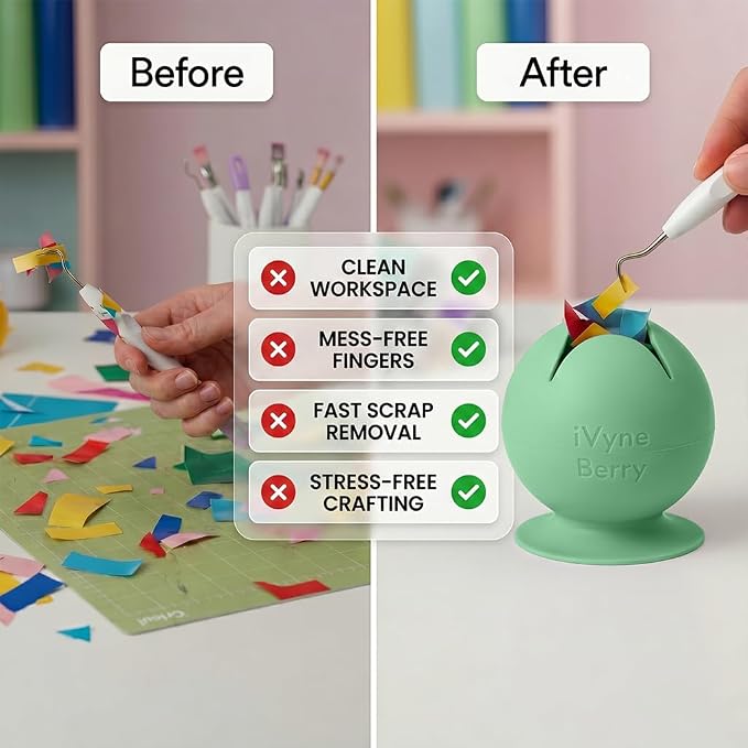 iVyne Berry Suctioned Vinyl Weeding Scrap Collector | Versatile Multi-Surface - Image 2