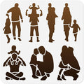 Dad Silhouette Stencil for Painting, 11.8"x11.8" Reusable Plastic Father's Day by Doodlream