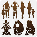 Dad Silhouette Stencil for Painting, 11.8"x11.8" Reusable Plastic Father's Day by Doodlream