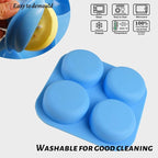Sakolla 2 Pack 4 Cavity Round Silicone Soap Molds Cylinder Handmade Soap Molds - Image 4