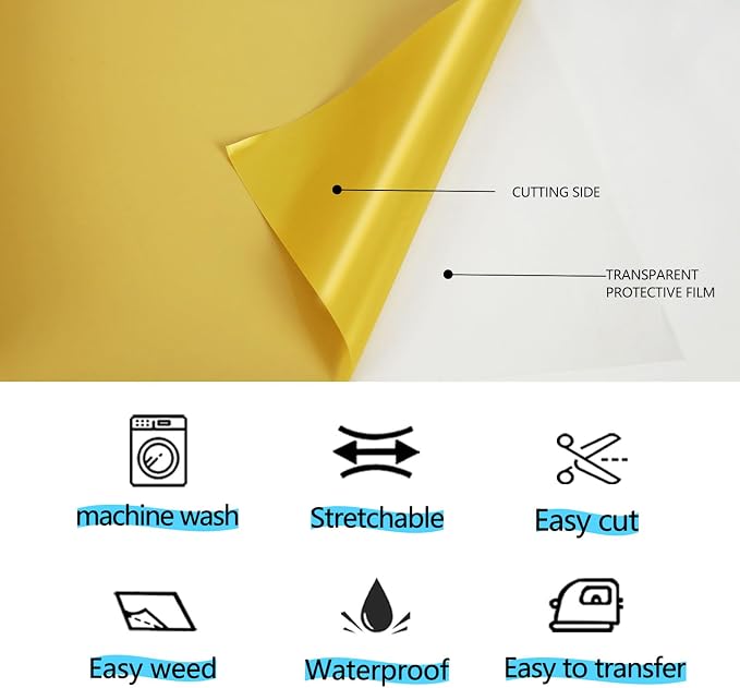 guangyintong Heat Transfer Vinyl Gold HTV Rolls, Glossy Surface HTV Vinyl - Image 2
