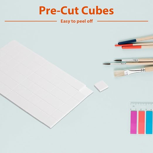 8 Sheets 1320 Pcs Foam Squares 2 Sizes Double Sided Foam Tape Adhesive Dots - Image 4