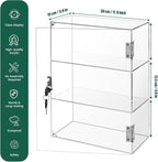 Locking Display Case, Showcase Display Cabinet, 3-Tier Acrylic Display Case - Image 7