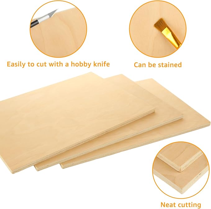 3Pcs Baltic Birch Plywood Sheets 12 x 16x 1/2 Inch-12mm Unfinished Plywood - Image 3