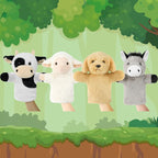 4 PCS 11'' Farm Animal Hand Puppet Set Soft Realistic Plush Puppets Toys Sheep - Image 6