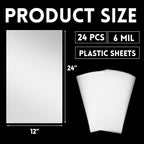 Frienda 24 Pack 6 Mil Blank Stencil Sheets, 12 x 24 Inch Plastic Making Sheet - Image 3