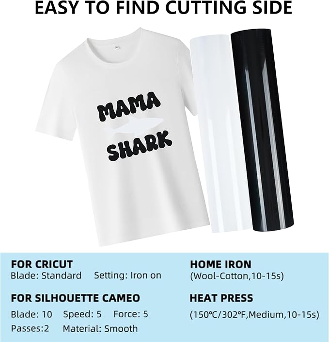 RENLITONG White and Black Heat Transfer Vinyl - Image 3
