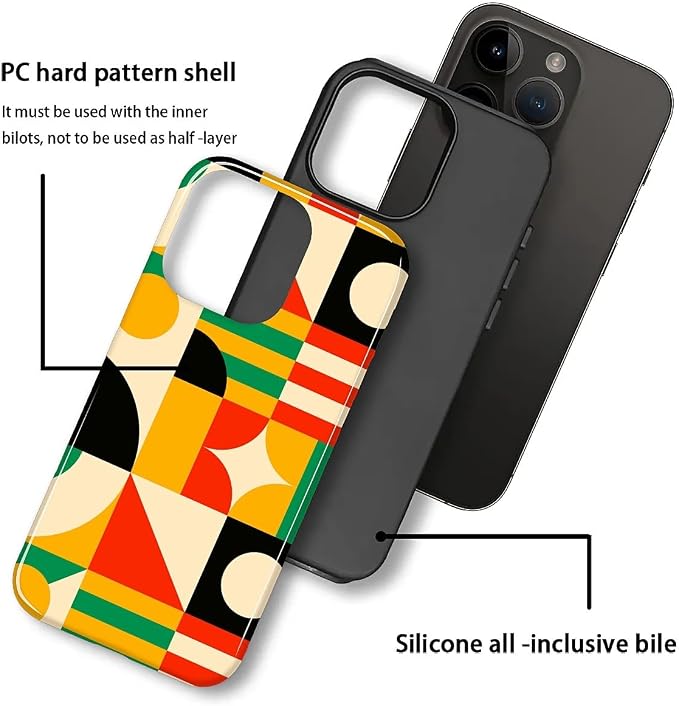ZHEGAILIAN Case for iPhone 15 Plus, Geometric Colors Durable Shockproof - Image 2