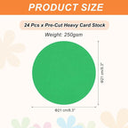 MECCANIXITY 24 Pcs Circle Card Stock, 8.3 Inch Round Cutouts Paper Thick - Image 2