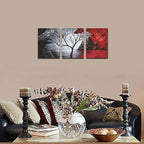 Wieco Art 3 Panels The Cloud Tree Gallery Wrapped Modern Canvas Wall Art - Image 2