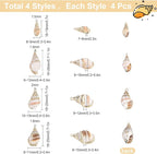 SUNNYCLUE 1 Box 16Pcs 4 Style Ocean Beach Spiral Seashells Craft Charms - Image 2