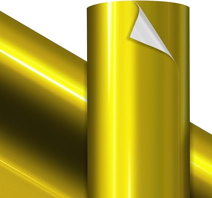 VViViD Premium Liquid Metallic Yellow Craft Vinyl Roll 1ft x 5ft – Bubble-Free by VVIVIDVINYL