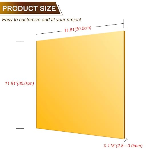 Gold Acrylic Mirror Sheet 11.8” x 11.8” x 1/8”, 2 Pack ALCCIFI Reflective - Image 4