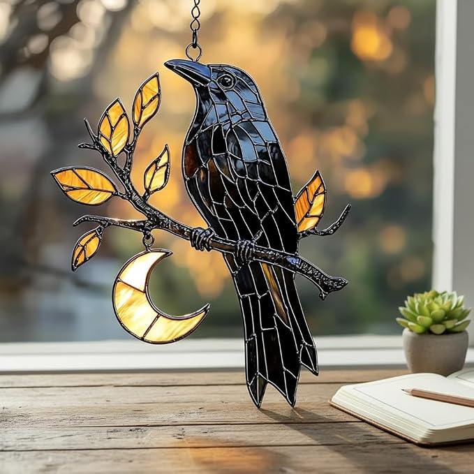 Raven Moon Acrylic Suncatcher - Image 3