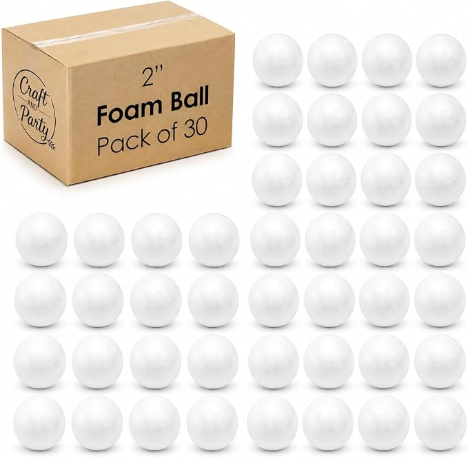 Evershine 30 Pack 2 Inch Craft Foam Ball by Evershine