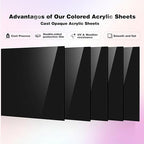 Adrattnay Black Acrylic Sheets 1/8 Thick, Opaque Acrylic Sheets Acrylic Panel - Image 3