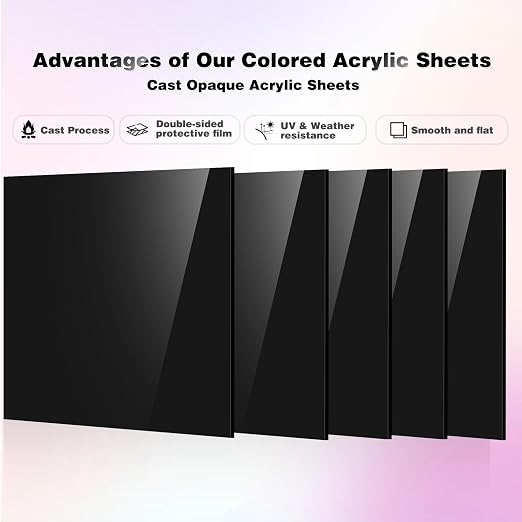 Adrattnay Black Acrylic Sheets 1/8 Thick, Opaque Acrylic Sheets Acrylic Panel - Image 3