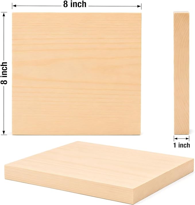 4 PCS Solid Pine Wood Blocks, Laser Engraving, DIY Signs, Home Decor and Craft - Image 2