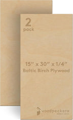 Baltic Birch Plywood 15 x 30 x 1/4 Inch - 6 mm Craft Wood by Woodpeckers