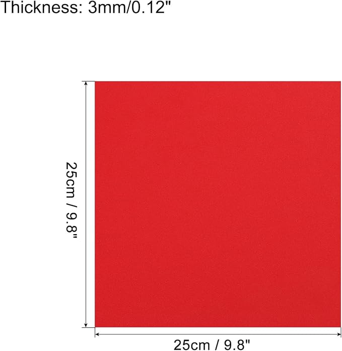 MECCANIXITY EVA Foam Sheets Red 9.8 Inch x 9.8 Inch 3mm Thick Crafts Foam Sheets - Image 2