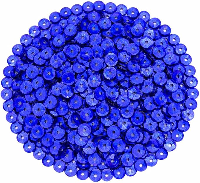 Mandala Crafts 6mm Cup Holographic Royal Blue Sequins - Image 2