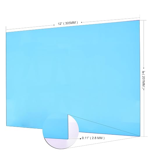 6 PCS Blue Transparent Cast Acrylic Sheets 8" x 12" x 0.118", Plexiglass - Image 5