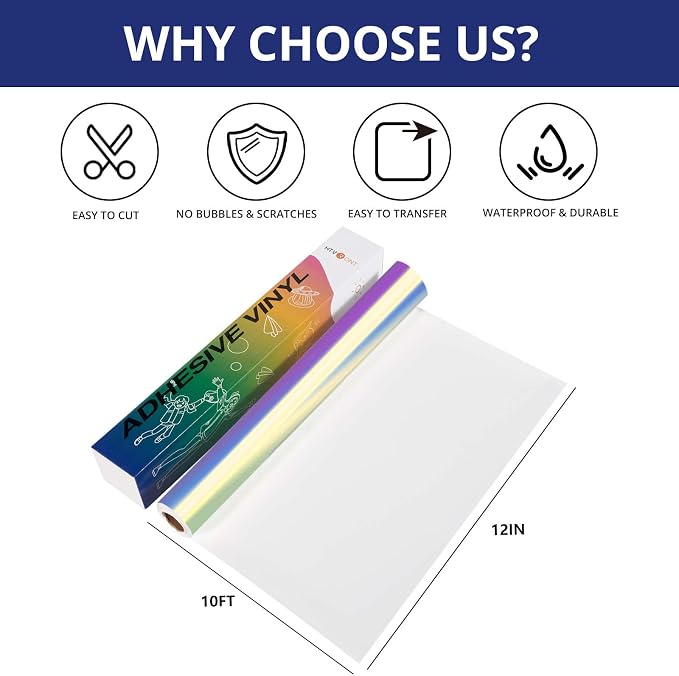 HTVRONT Holographic White Permanent Vinyl - Image 2
