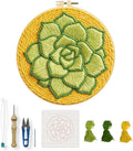 INFUNLY Succulent Punch Needle Embroidery Kit 8.7" DIY Punch Embroidery Kit by INFUNLY