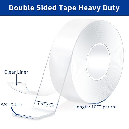 Nano Double Sided Heavy Duty Mounting Tape 2 Rolls, 20FT Total, 120 x 1.18 Inch - Image 5