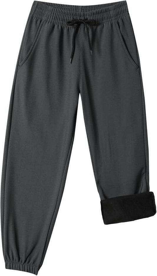 Toddler Fleece Lined Warm Joggers for Baby Boys Girls Thermal Winter Sweatpants Kids Hiking Pants