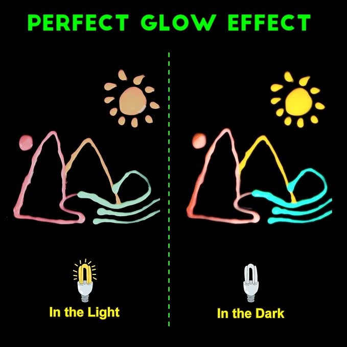FansArriche Glow in the Dark Fabric Paint, 32 Colors x 20 ml Neon Paint | - Image 3