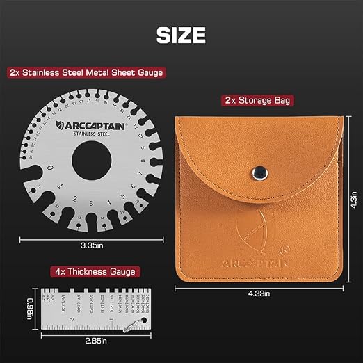 ARCCAPTAIN Metal Gauge Thickness Tool, Metal Thickness Gauge, 2 Sets, Stainless - Image 7