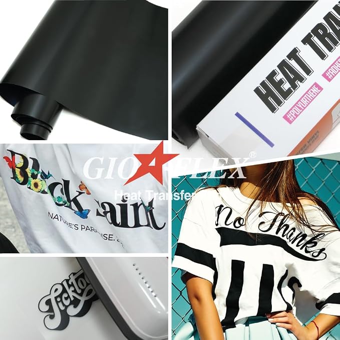 PU Heat Transfer Vinyl 12"×10ft Roll Black – HTV - Image 4