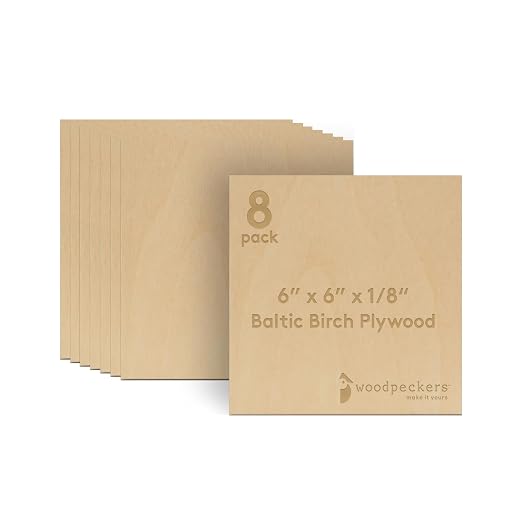 Baltic Birch Plywood, 3 mm 1/8 Craft Wood, B/BB Grade Baltic Birch Sheets by Woodpeckers