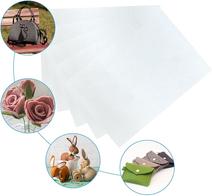 12 Pcs White Felt Sheets, 8 x 12 Inch, 1mm Thick | Felt Fabric - Image 4