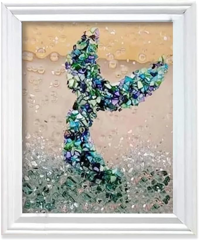 LYJZYXGS Sea Glass Art Kit, DIY Mosaic Arts and Craft Kits Ocean Painting Kit by LYJZYXGS
