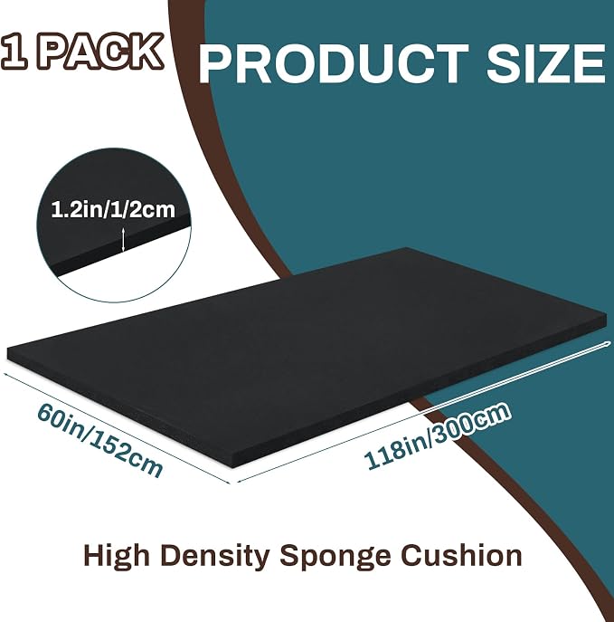 Frienda 1 Pack 118" x 60" x 0.5"Upholstery High Density Craft Sheets Cushion - Image 2
