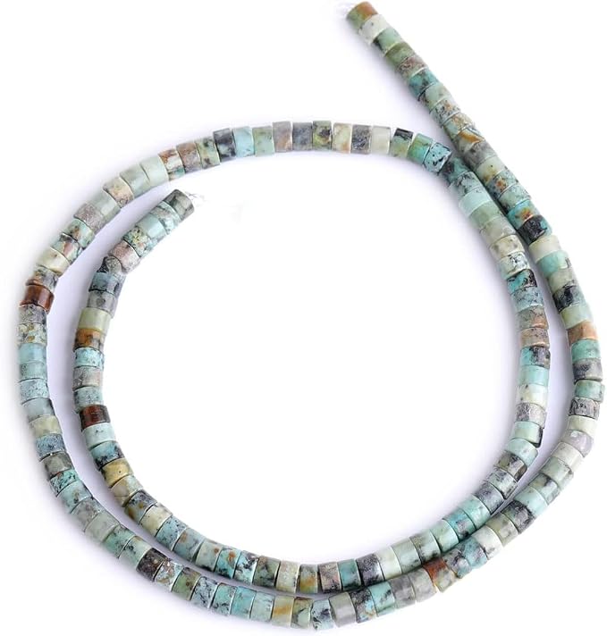 155pcs 3x2mm Genuine African Turquoise Heishi Disc Rondelle Spacer Stone Semi - Image 3