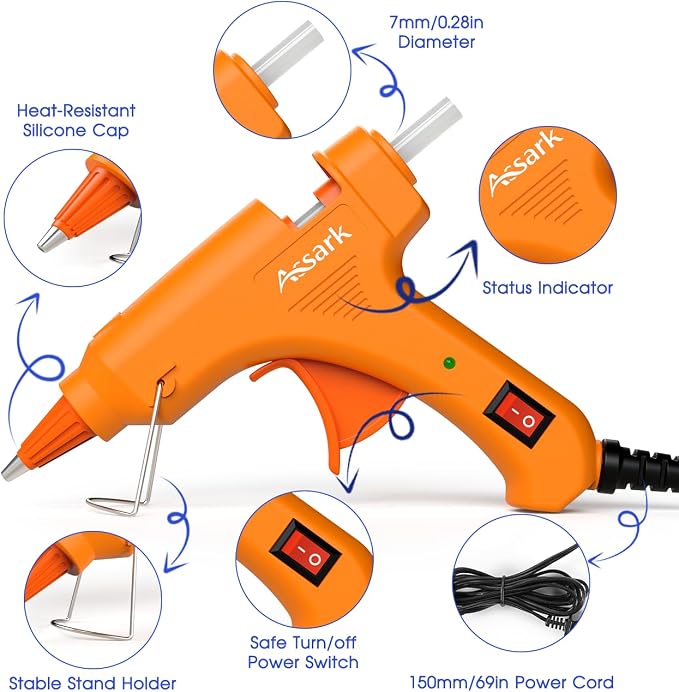 30W Mini Hot Glue Gun Kit with 30 Glue Sticks, Fast Preheating Hot Melt - Image 5