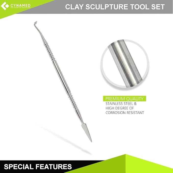 CYNAMED Stainless Steel Spatula Wax & Clay Sculpting Tool Carver Set - Image 3