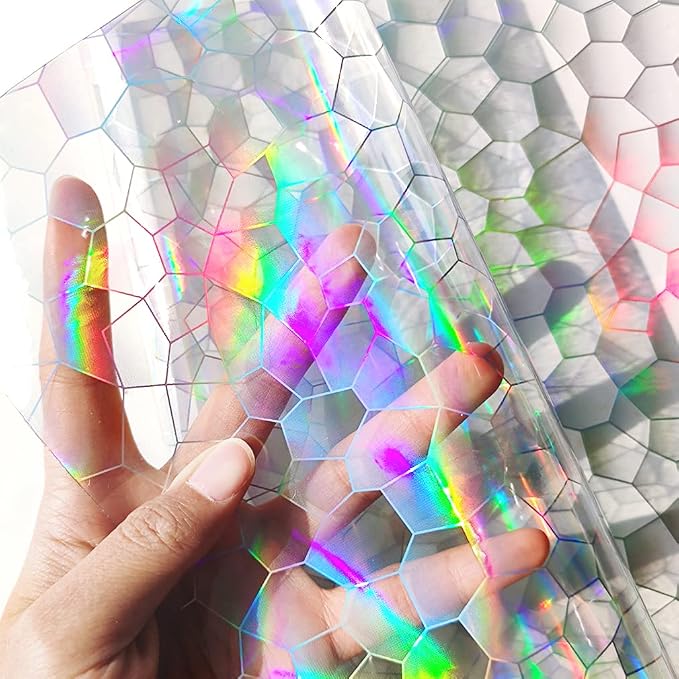 HYANG Transparent Football PVC Super Clear Holographic Vinyl Faux Leather - Image 2