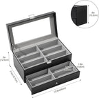 ProCase 12 Slots Sunglasses Organizer, 2 Layer Sunglass Case, Leather Eyeglass - Image 5