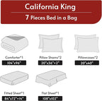 MUXHOMO 7 Pieces California King Comforter Set, Reversible Bed in a Bag Cal - Image 5