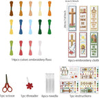 FREEBLOSS 22*8cm 6 Set Cross Stitch Bookmark Kits Plaid Biblical Themes Cross - Image 2
