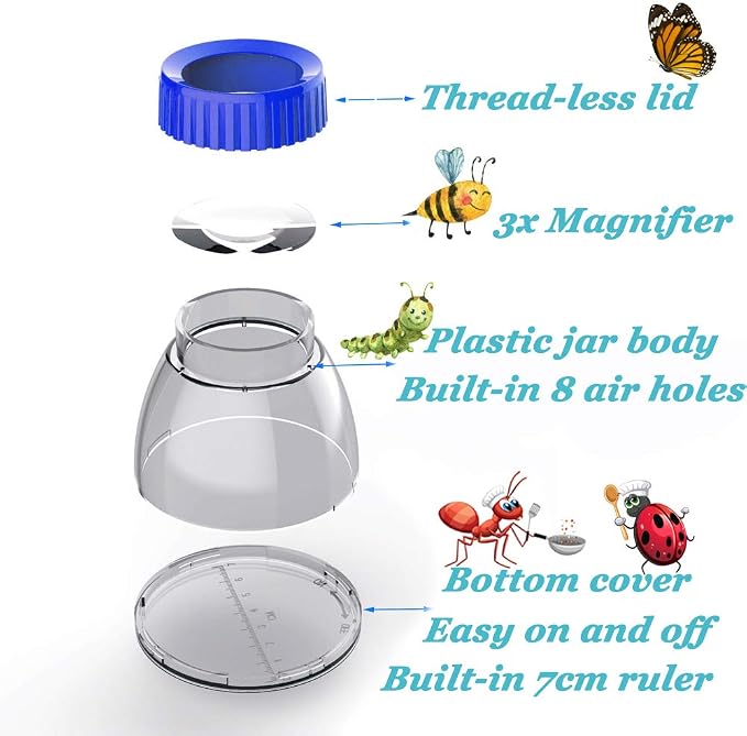 5X Magnifier Bug Viewer, Bugs Habitat Magnifying Bug Jar - Image 2