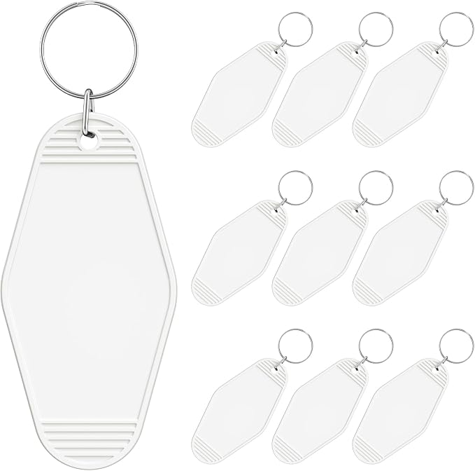 Uniclife 10 Pcs Blank Hotel Keychain Tags, Vintage Motel Keychain by UnicLife