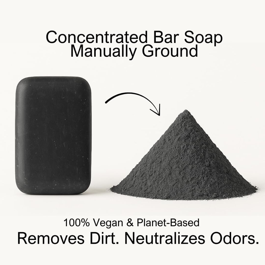 Charcoal Laundry Detergent Booster Powder – Concentrated Ground Bar Soap | Mix With Borax & Washing Soda for Deep Clean of 65 Loads | Unscented Result, Stain-Fighting, Natural, Eco-Friendly