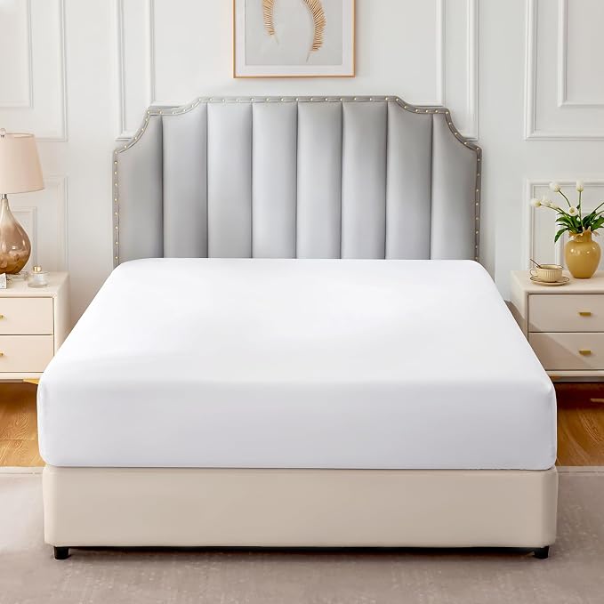 FreshCulture Pure Cotton Fitted Sheets California King Size, 300 Thread Count - Image 2